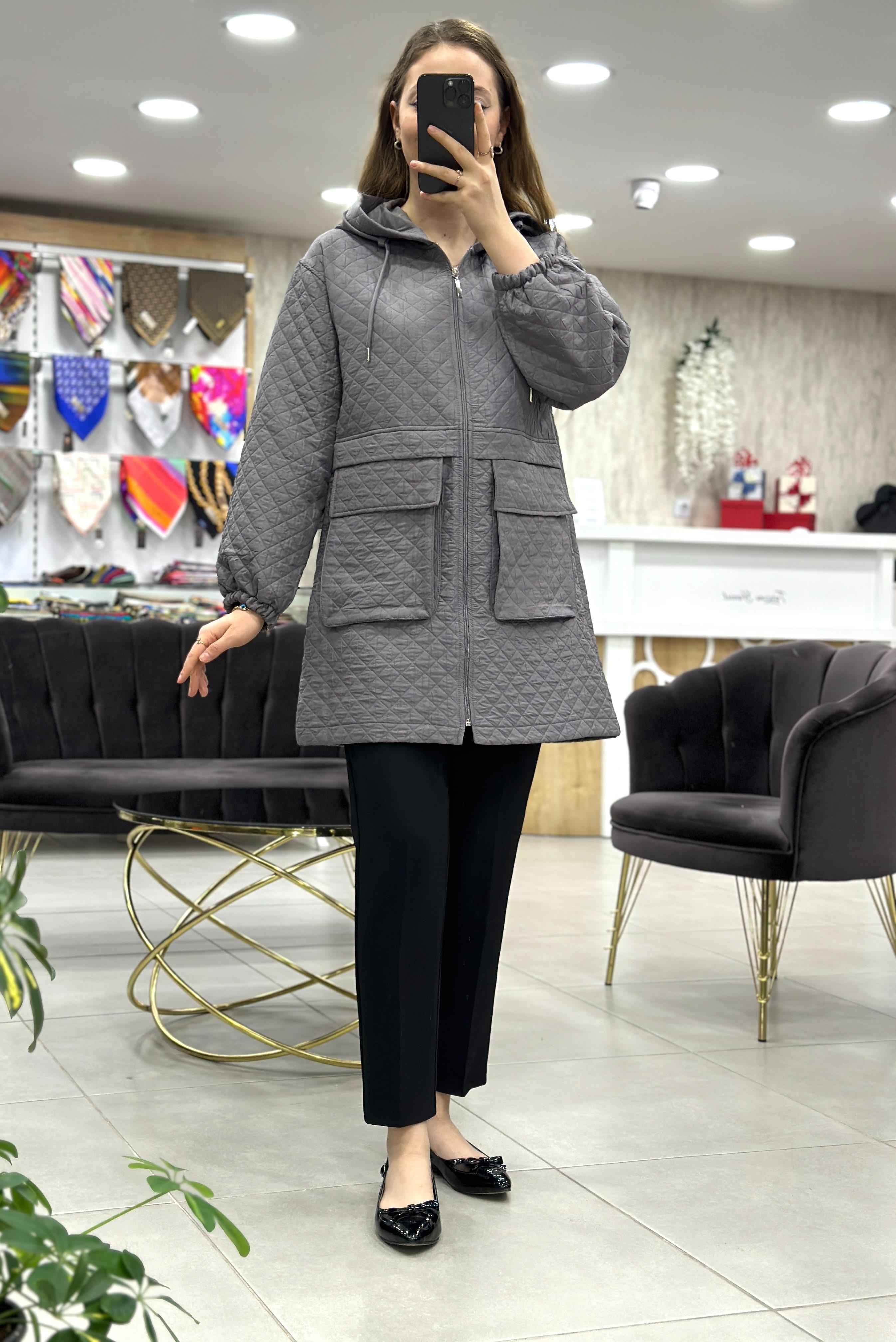 Kapüşonlu Kapitone Kap 1150