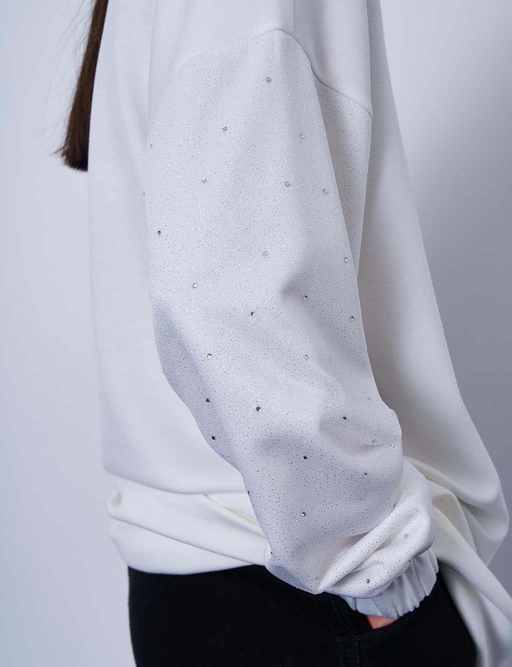 Kayra - Hotfix Baskılı Scuba Sweatshirt KY-B25-70035