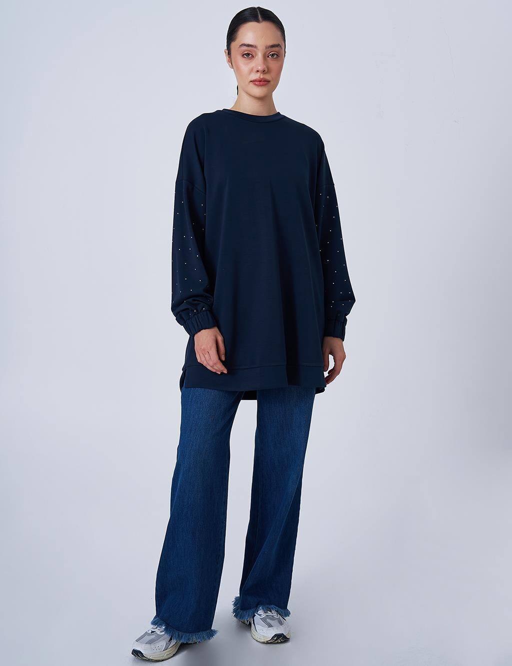 Kayra - Hotfix Baskılı Scuba Sweatshirt KY-B25-70035
