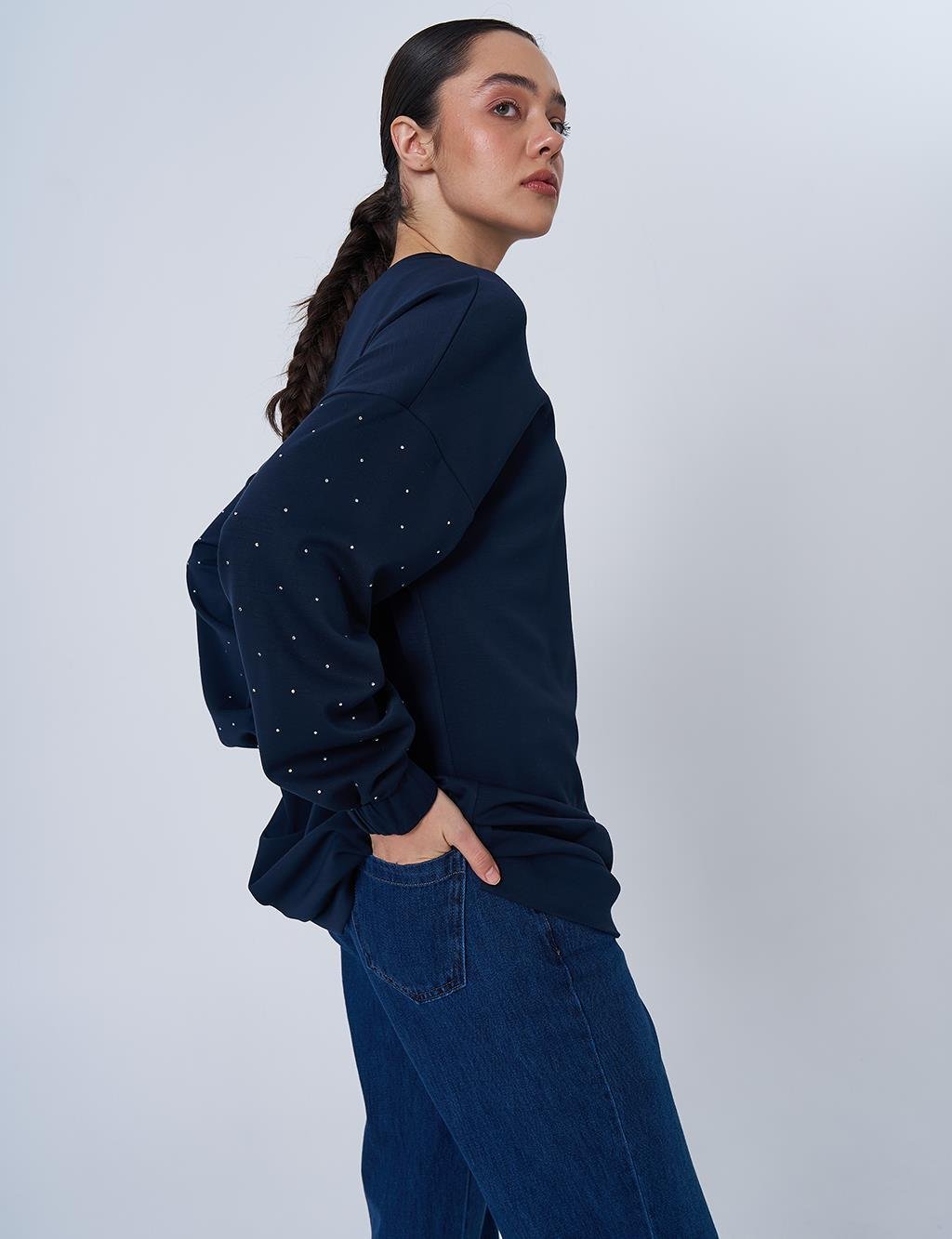 Kayra - Hotfix Baskılı Scuba Sweatshirt KY-B25-70035