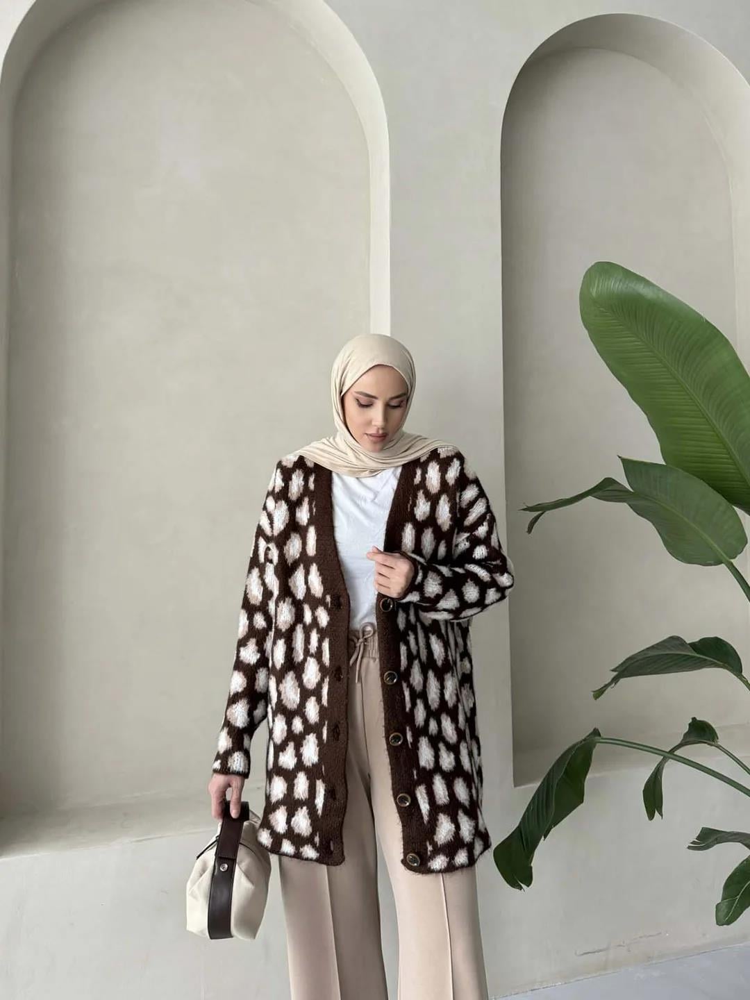 Leopar Desenli Şardonlu Uzun Hırka 3176
