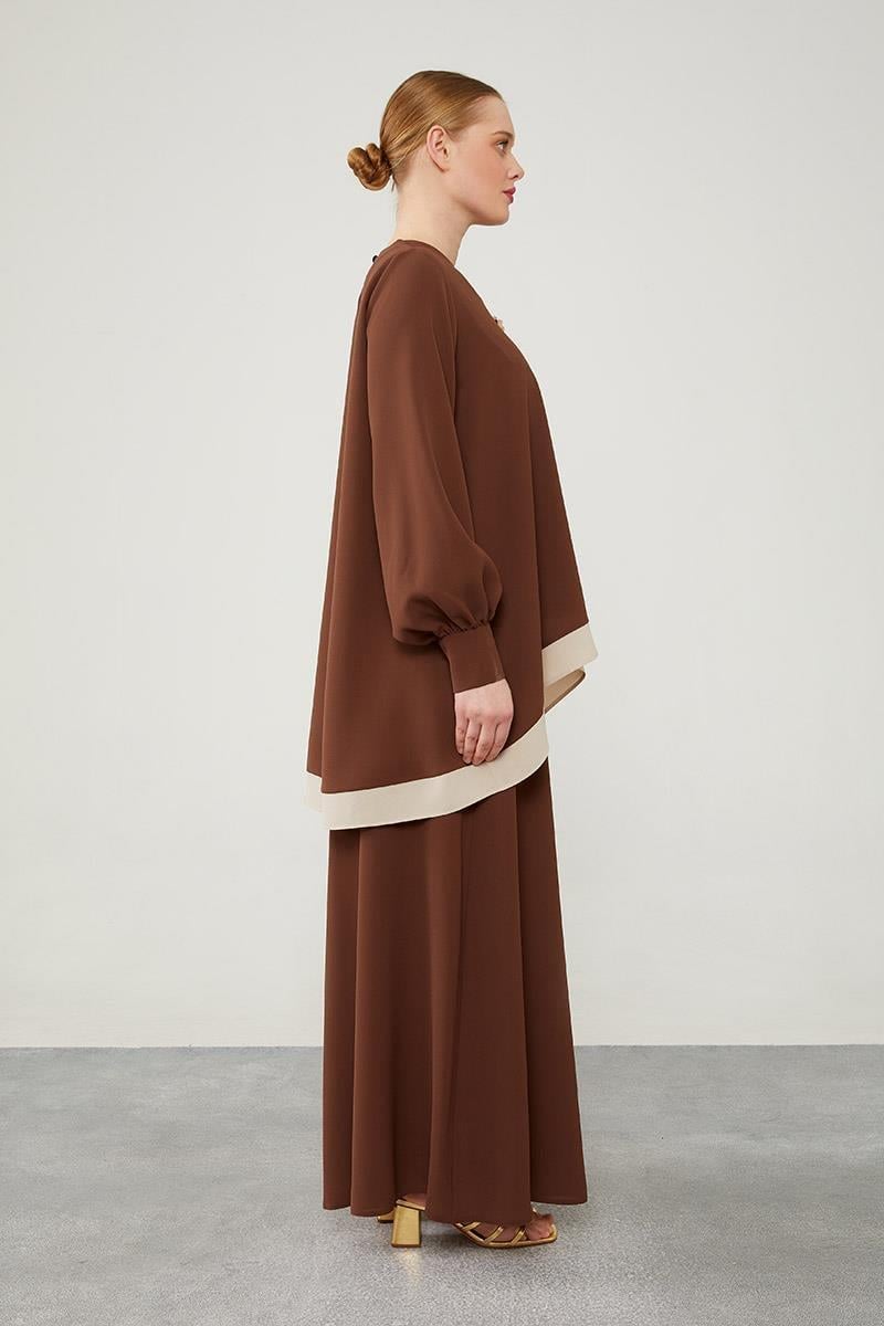 Levidor - Asimetrik Kesim Çiçek Detaylı Pantolonlu İkili Takım 100190 · 9