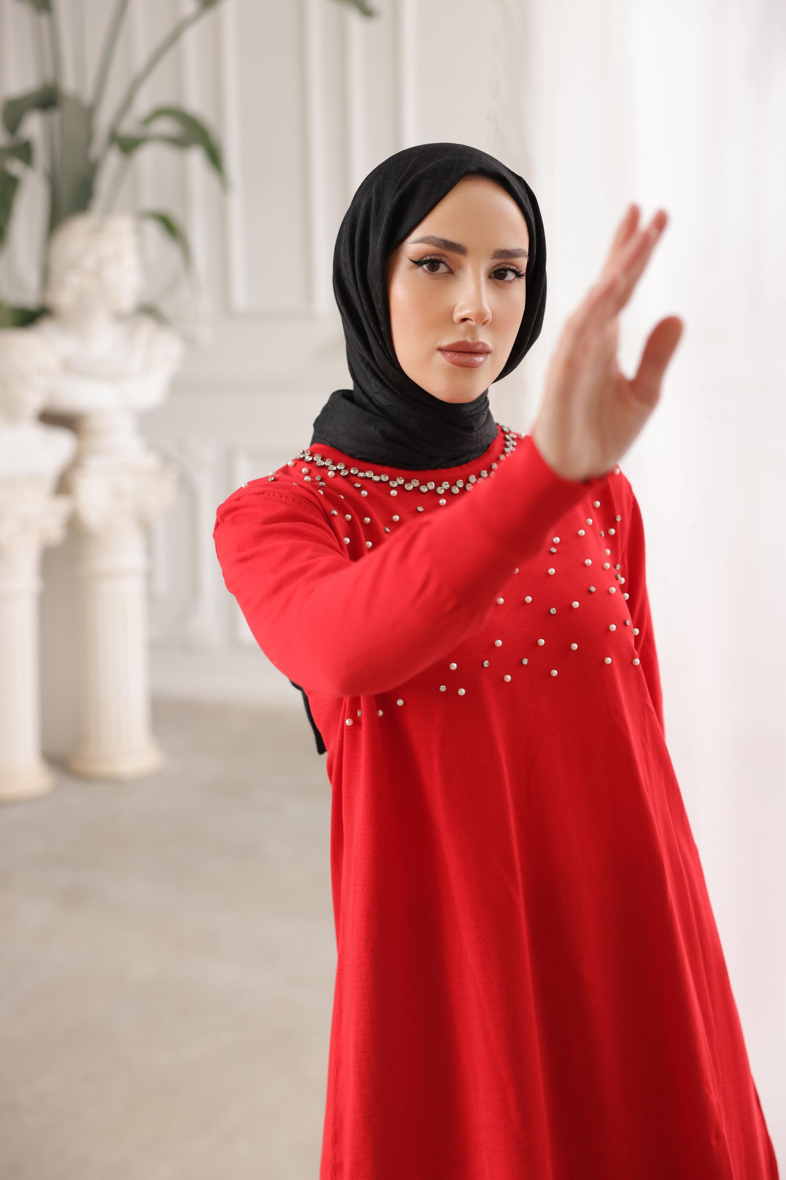 Merserize İncili Taşlı Tunik 140165