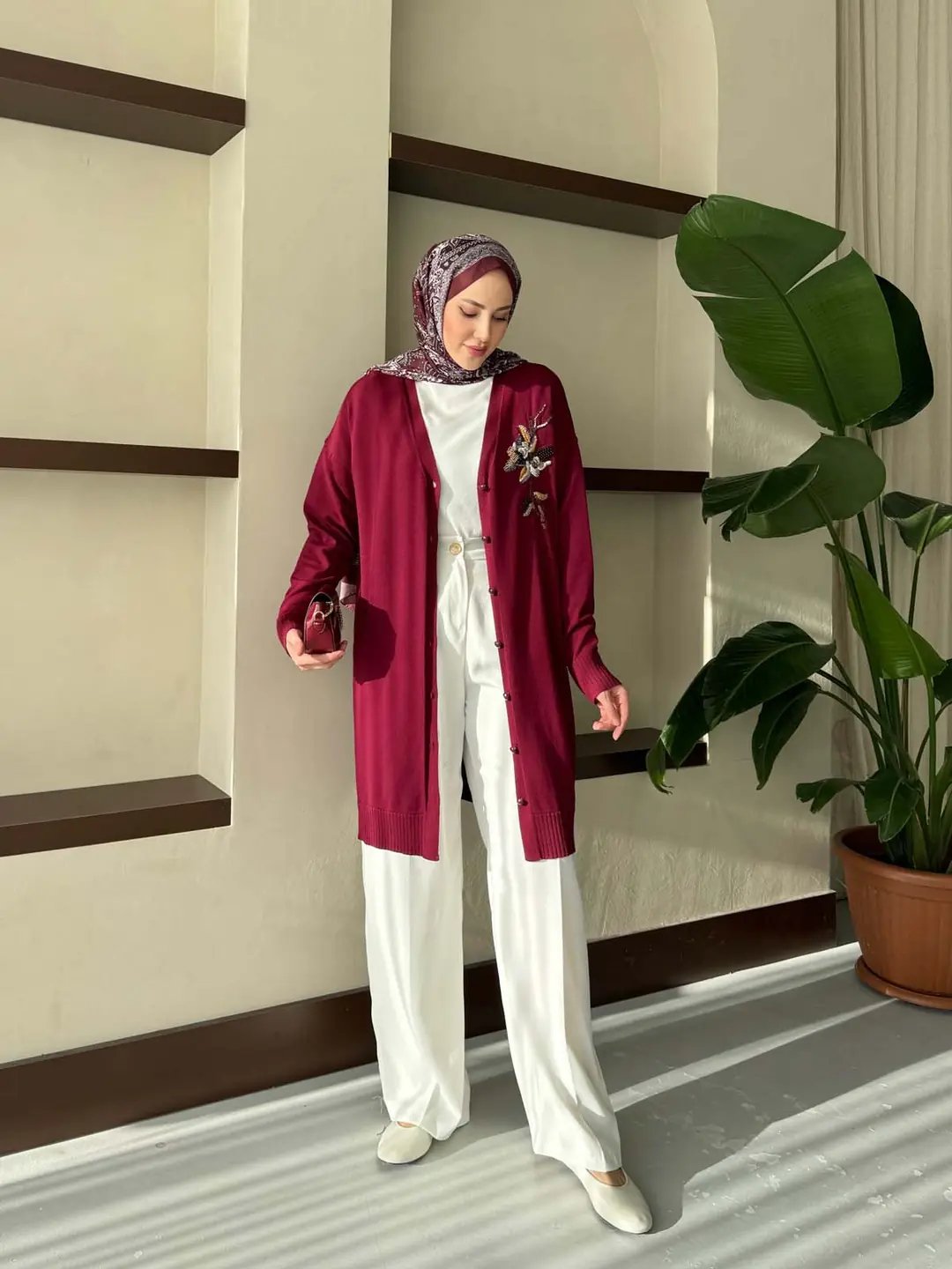Merserize Nakış Detaylı Hırka 140327