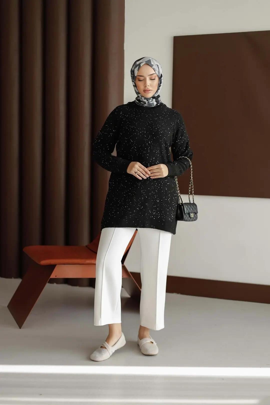 Simli ve Pullu Tunik 7765