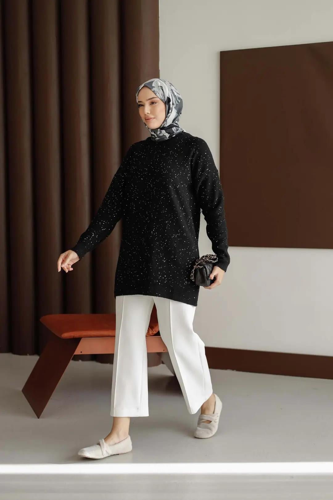 Simli ve Pullu Tunik 7765