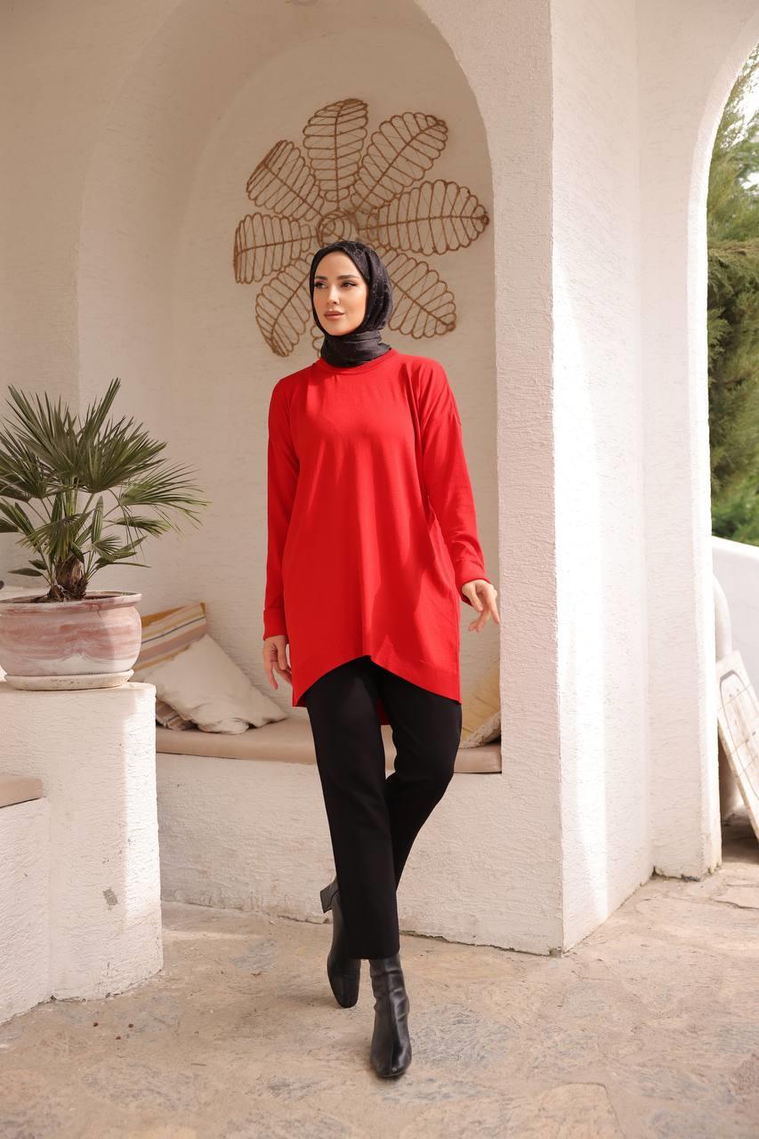 Soğuk Tuşe Orversize Bisiklet Yaka Tunik 14853