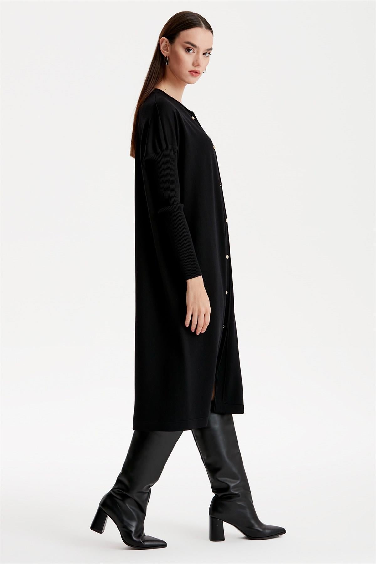 Tığ Triko - Önden Düğmeli Rayon Hırka 21246.1