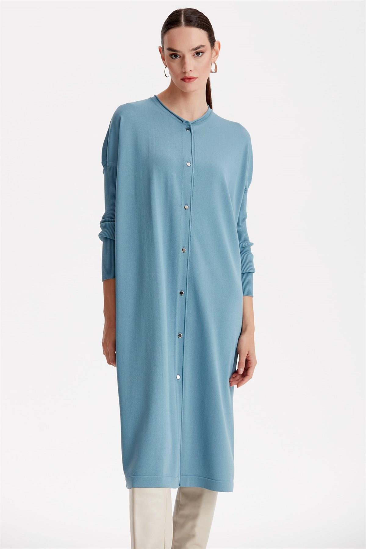 Tığ Triko - Önden Düğmeli Rayon Hırka 21246.1