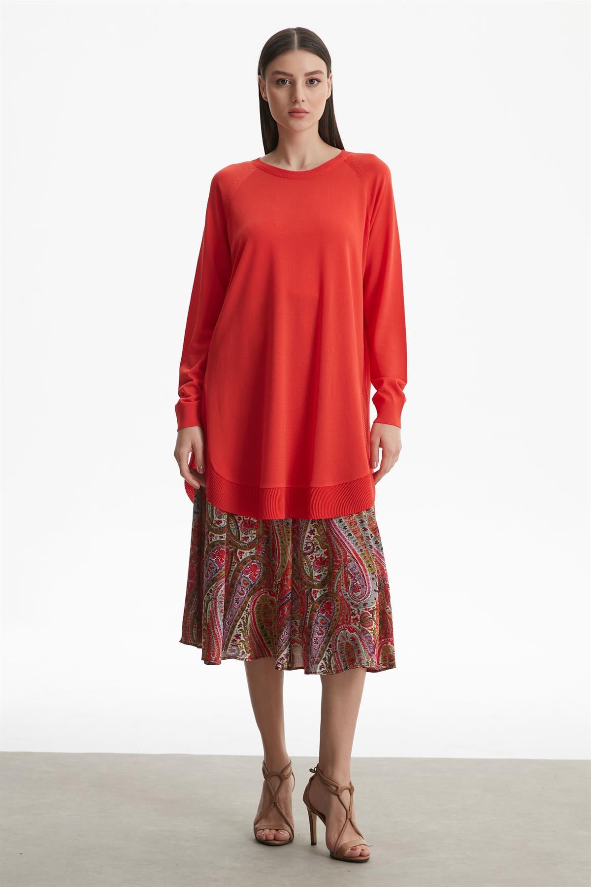 Tığ Triko - Yanları Ovel Rayon Tunik 21205.1