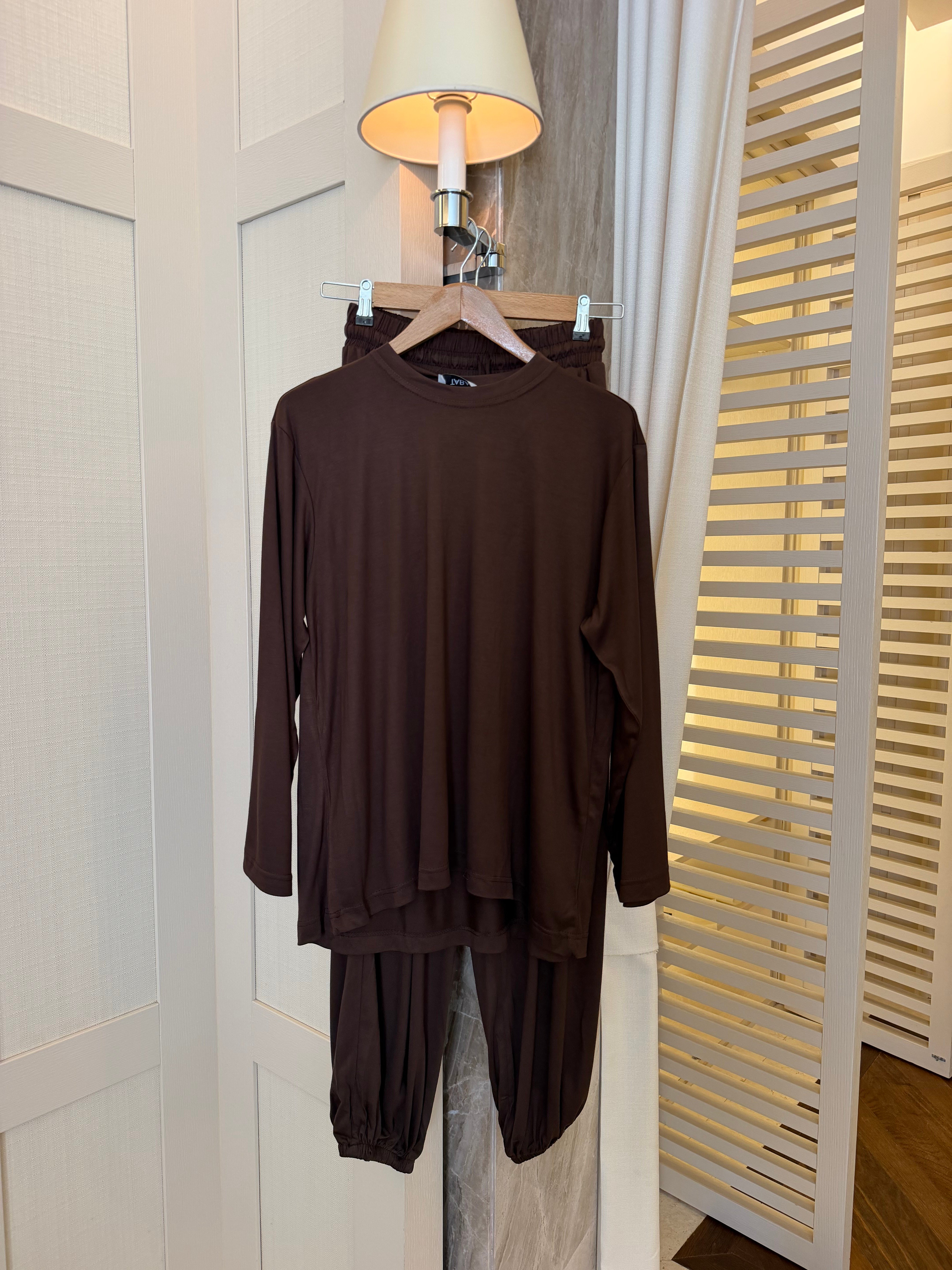 NİLA OYSH PANTOLONLU TAKIM- KAHVE