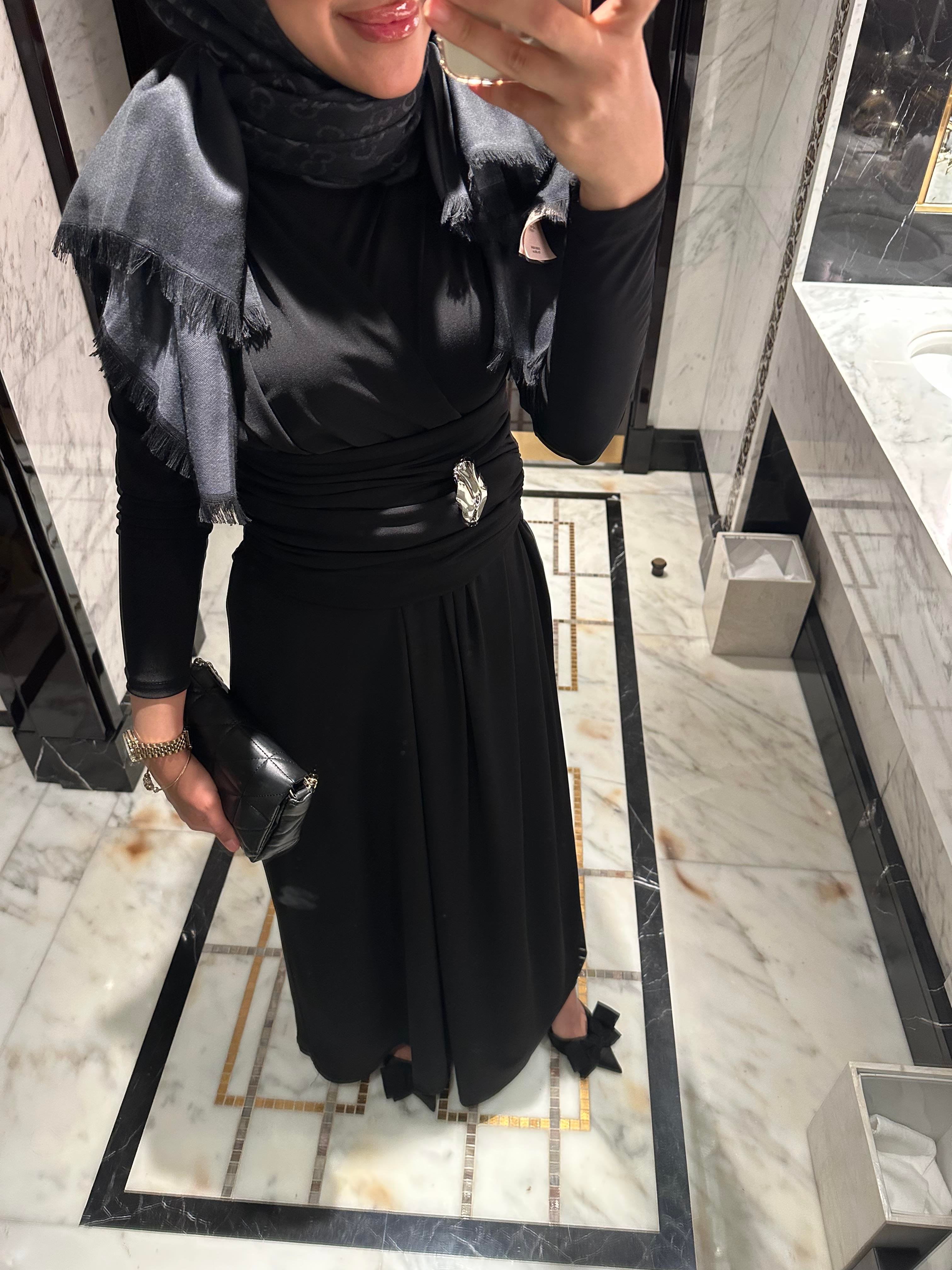 Tokalı Sandy Elbise Siyah
