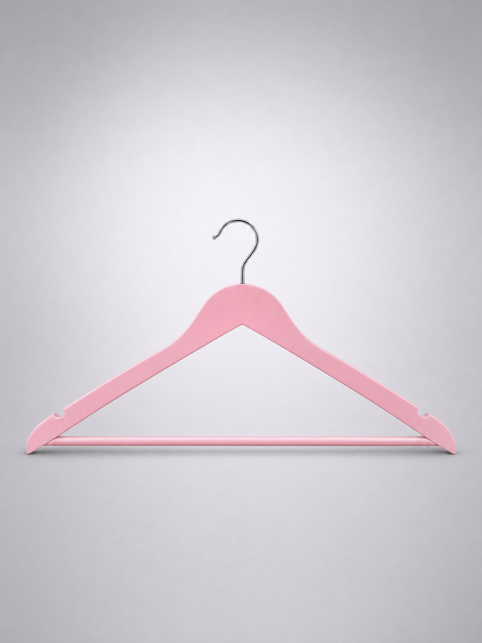 10 Adet Ahşap Pembe Renkli Askı 