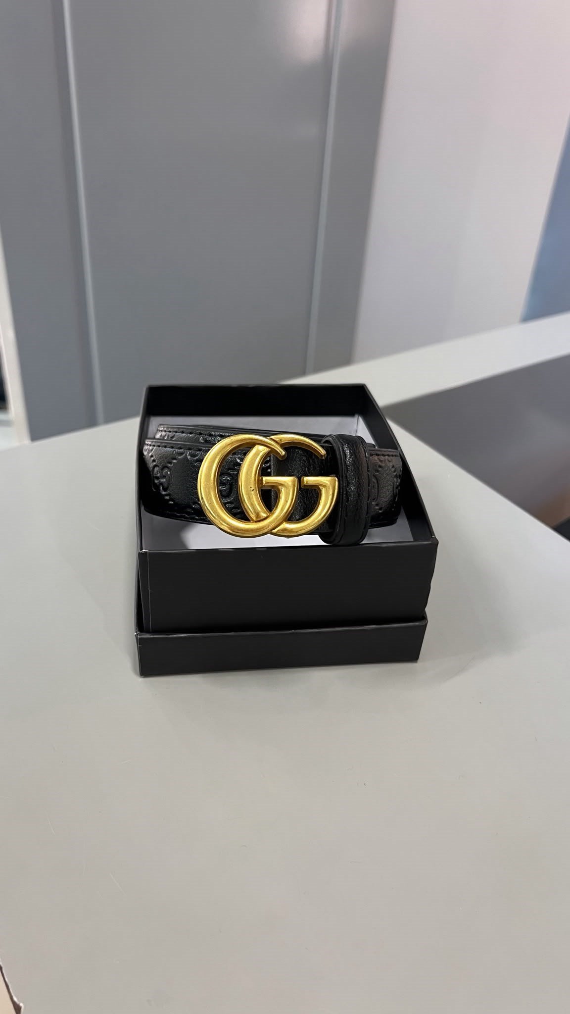 Marka Model Gold Tokalı Dokulu Siyah Renk Kemer