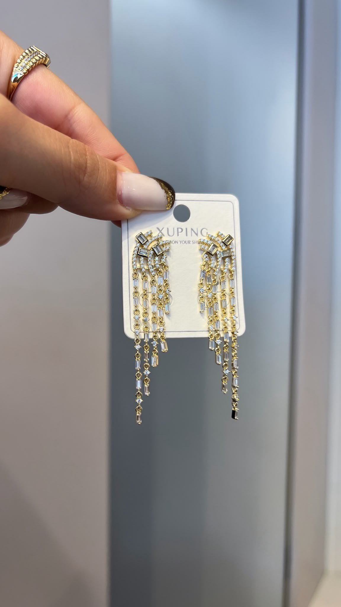 Özel Seri 14K Çoklu Sallantılı Taş Küpe