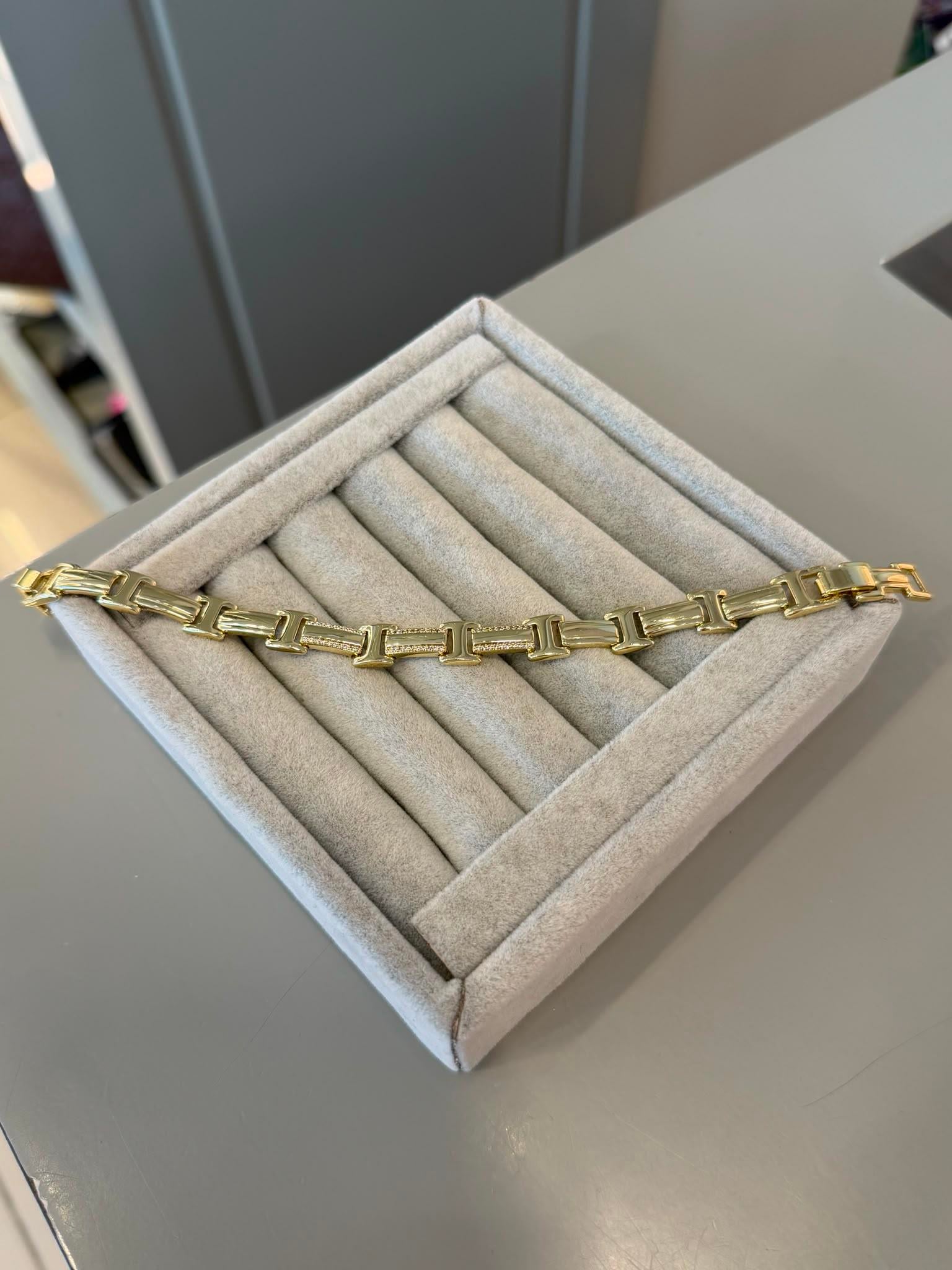Özel Seri 14K Geometrik Model Taşlı Bileklik