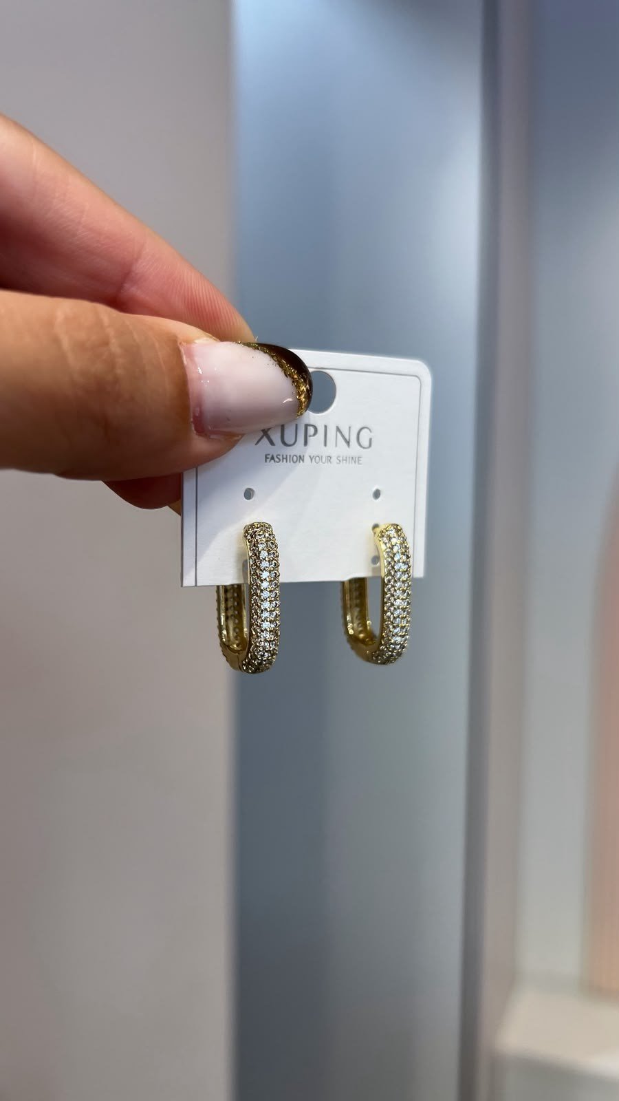 Özel Seri 14K Oval Taş Detaylı Halka Küpe