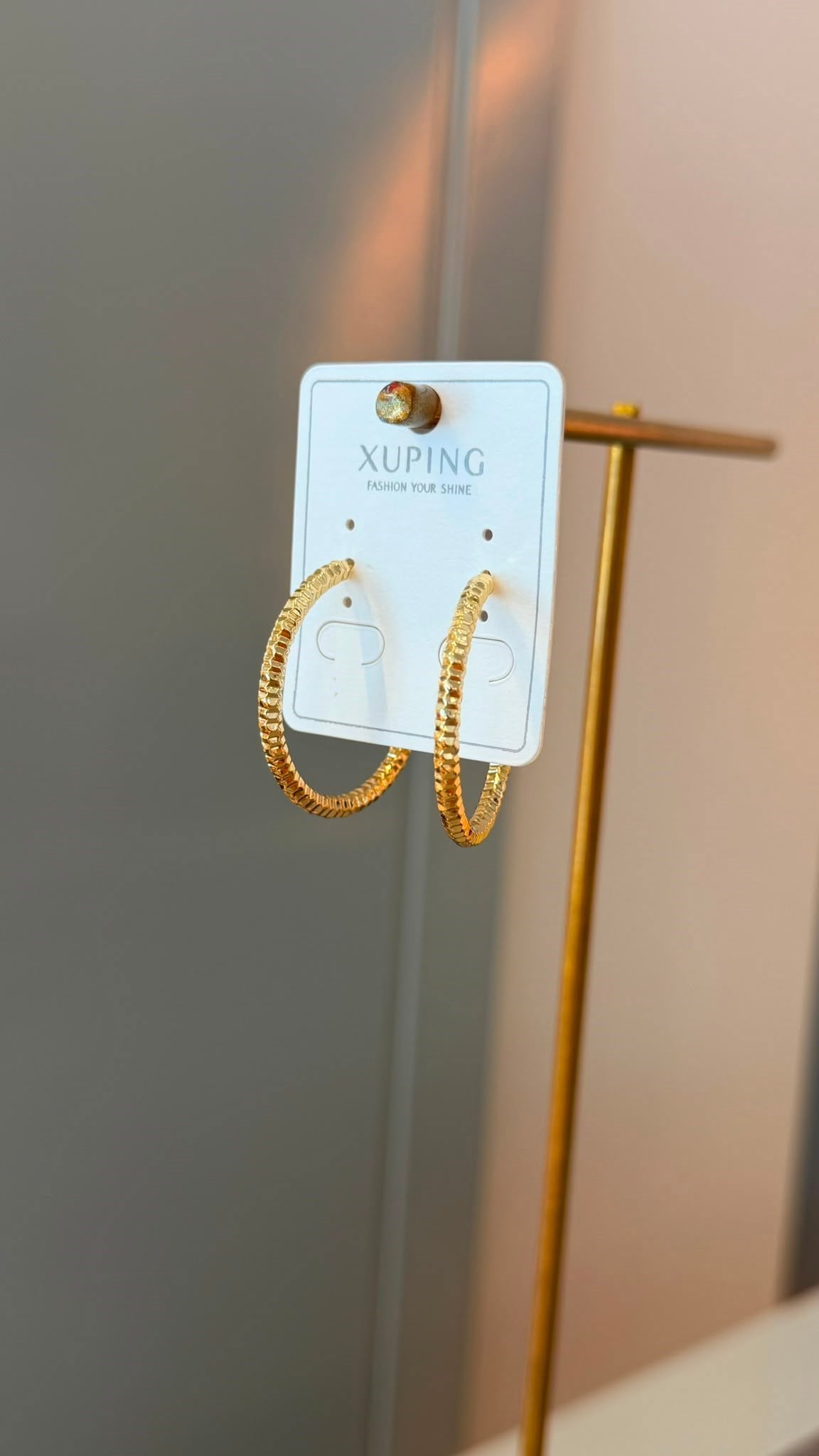 Özel Seri 14K Tırtırlı Halka Küpe