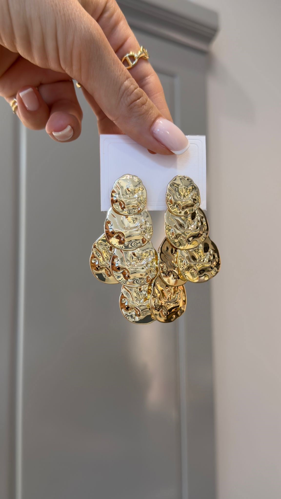 Sallantılı Disk Model Gold Küpe