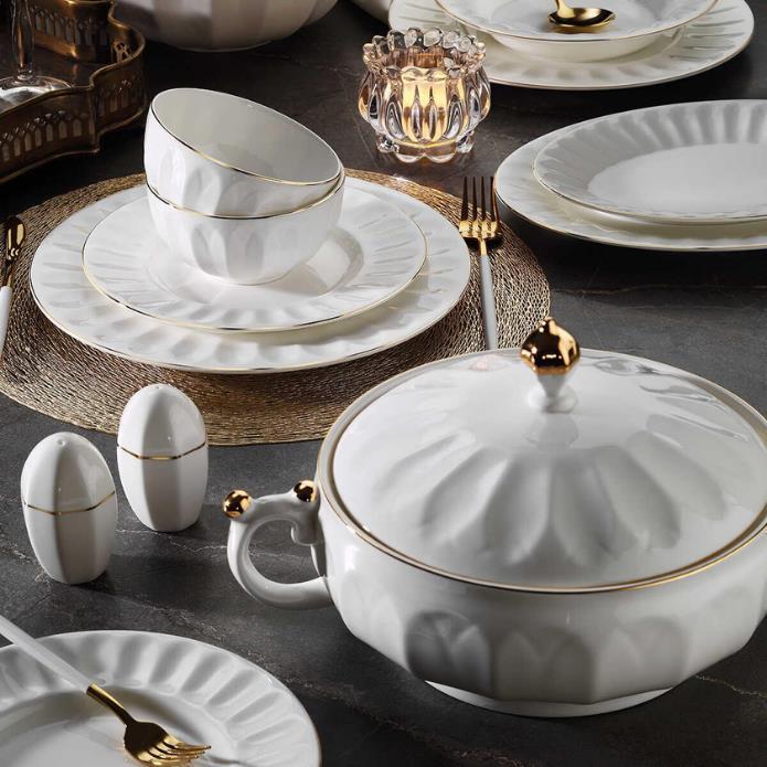 ArYıldız Bone Porselen 60 Parça Yemek Takımı Lotus