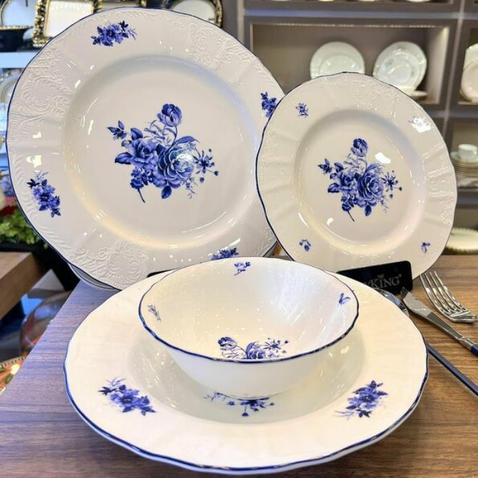 Royking Blue Garden 62 Parça Yemek Takımı 