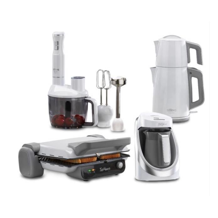 Stilevs White Quartz Serisi 4 Lü Paket Beyaz