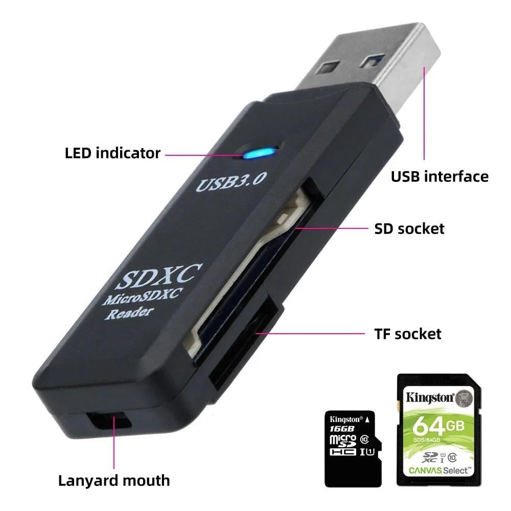 2in1 Usb 3.0 Micro Sd Hafiza Karti - Tf Kart Okuyucu Hub Adaptör Veri Aktarici
