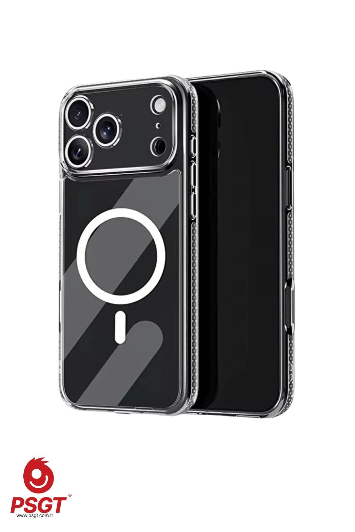 Appe Iphone Kılıf Magsafe Wireless Şarj Destekli Şeffaf Kapak Magnetic Crystal Case