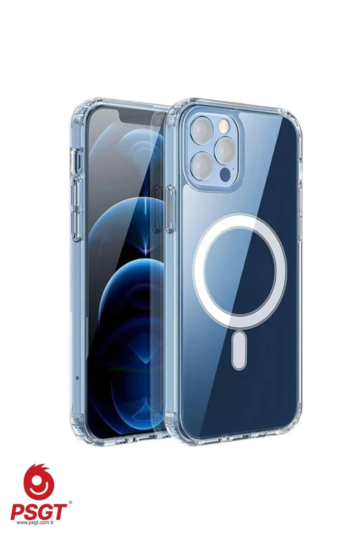 Appe Iphone Kılıf Magsafe Wireless Şarj Destekli Şeffaf Kapak Magnetic Crystal Case