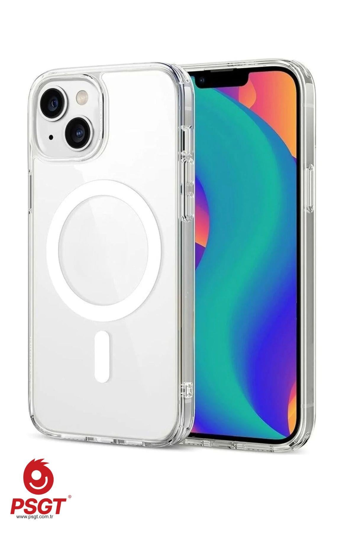 Appe Iphone Kılıf Magsafe Wireless Şarj Destekli Şeffaf Kapak Magnetic Crystal Case