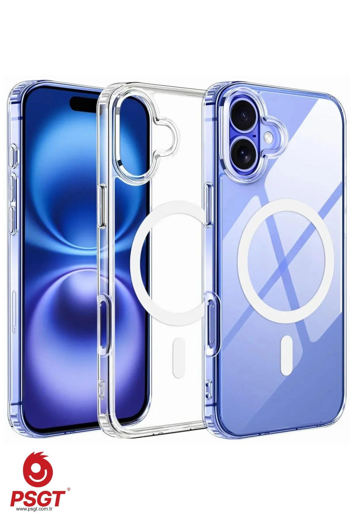 Appe Iphone Kılıf Magsafe Wireless Şarj Destekli Şeffaf Kapak Magnetic Crystal Case