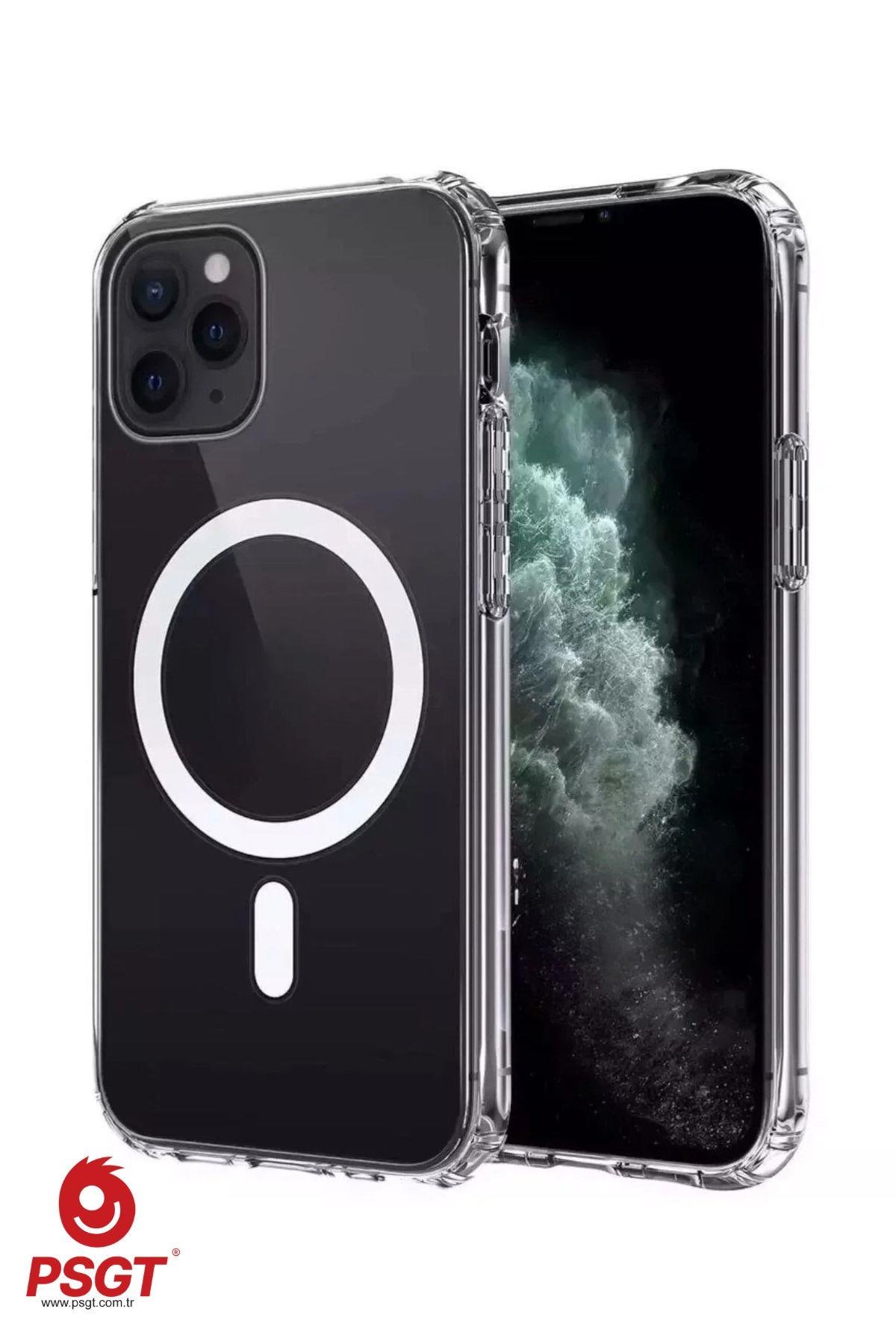 Appe Iphone Kılıf Magsafe Wireless Şarj Destekli Şeffaf Kapak Magnetic Crystal Case