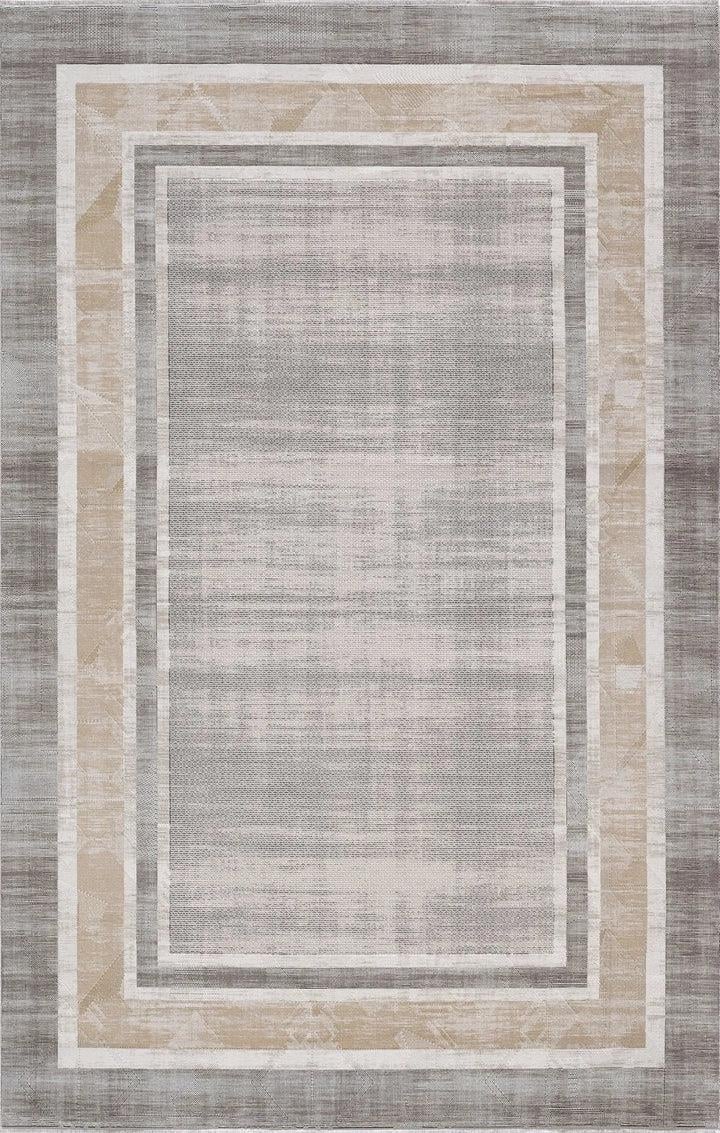 By Özer Halı Açık Vizon Gri Renk Geçişli Vizon Bordürlü Modern Stil Saray Halı Romeo RO15A Salon Halısı