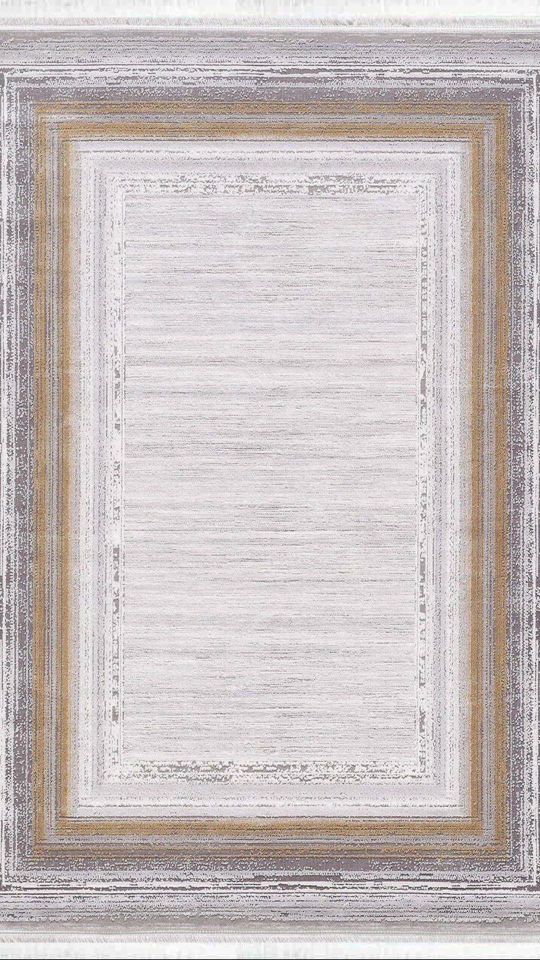 By Özer Halı Antrasit Renk Kiremit Bordürlü Modern  Artemis Halı Barok 02234A Salon Halısı