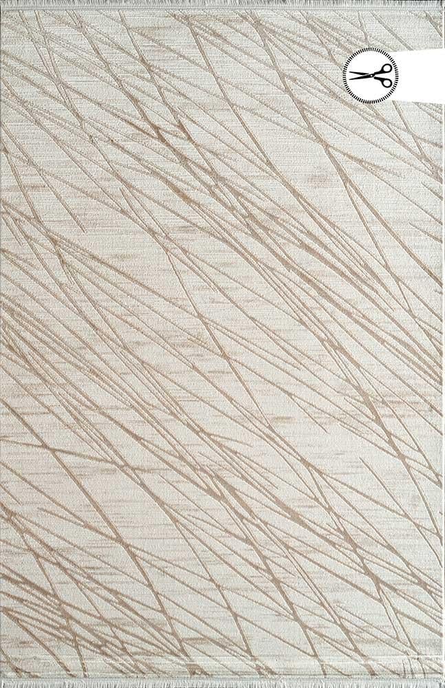 By Özer Halı Bej Akrilik İplik Modern Stil Çınar CY08A Salon Halısı