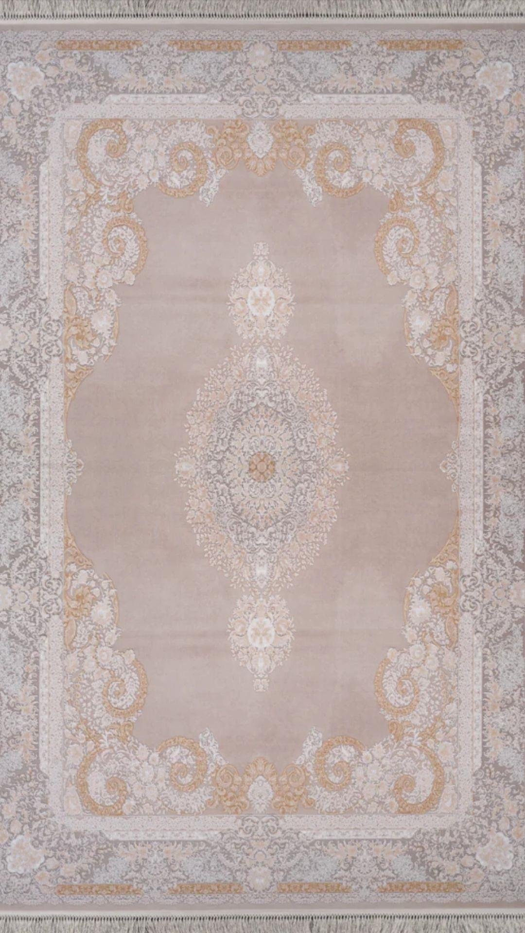 By Özer Halı Bej Gri Renk Bordürlü Klasik Stil Artemis Halı Palace 05209B Salon Halısı