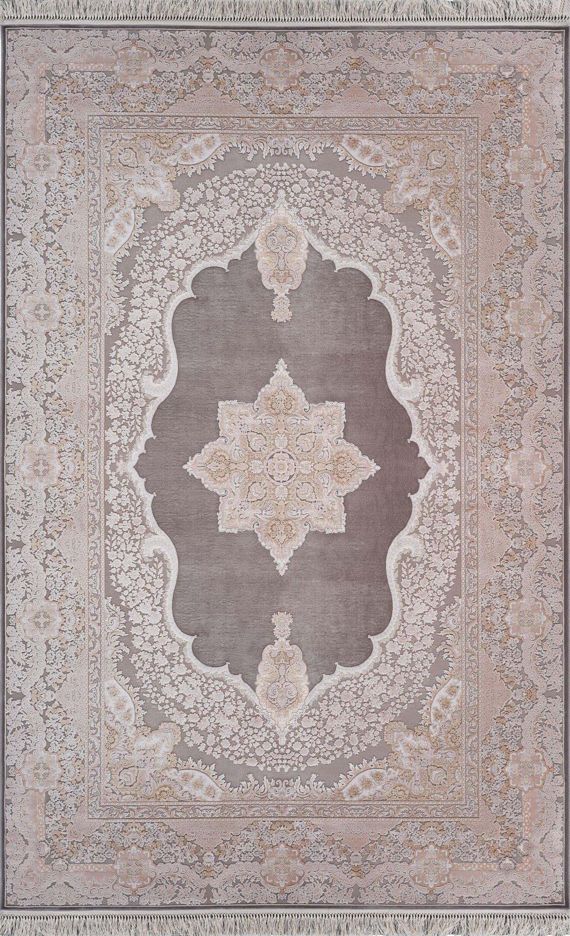 By Özer Halı Bej Kemik Renk Bordürlü Klasik Stil Artemis Halı Palace 05197D Salon Halısı