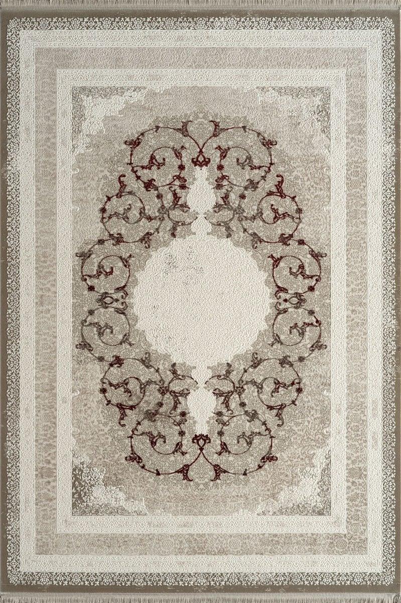 By Özer Halı Bej Kırmızı Renk Akrilik İplik Klasik Stil Kim Royal KC09A Salon Halısı