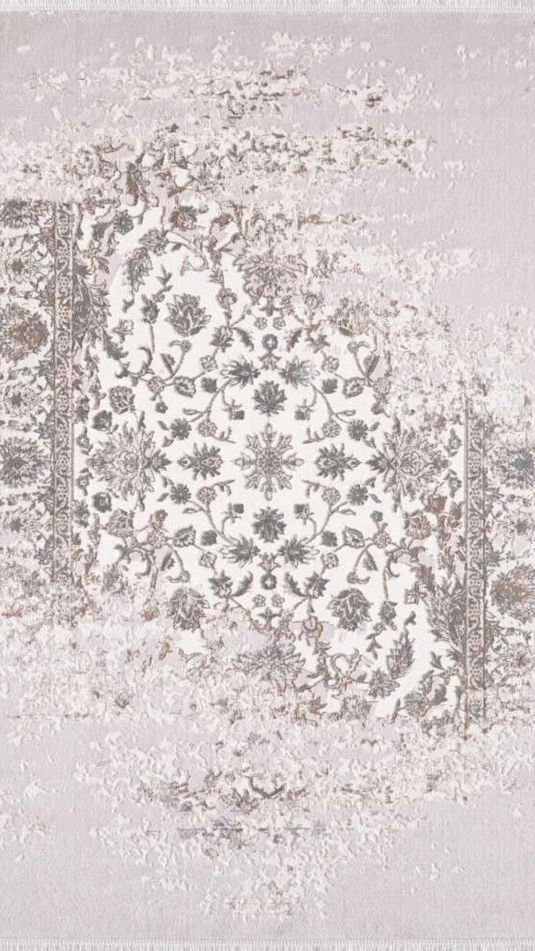 By Özer Halı Bej Renk Gri Desenli Klasik Stil Majolika Halı Novel NV03A Salon Halısı