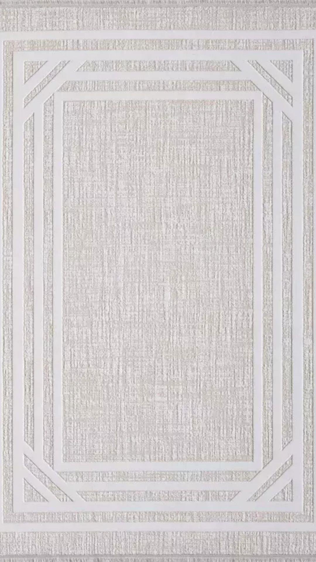 By Özer Halı Bej Renk Krem Bordürlü Modern Stil Artemis Halı Murano 09163E Salon Halısı