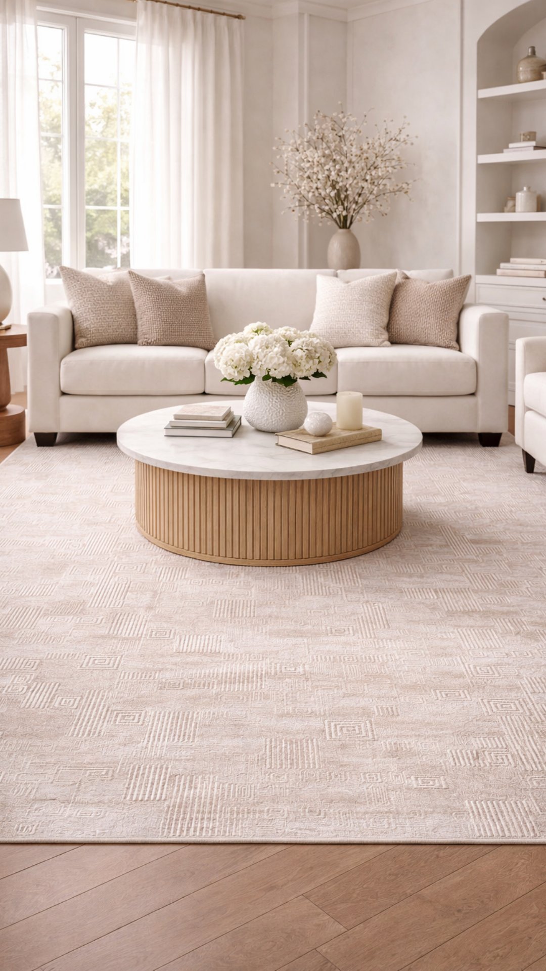 By Özer Halı Bej Renk Modern Stil  Akrilik İplik Estefan EU01A Salon Halısı