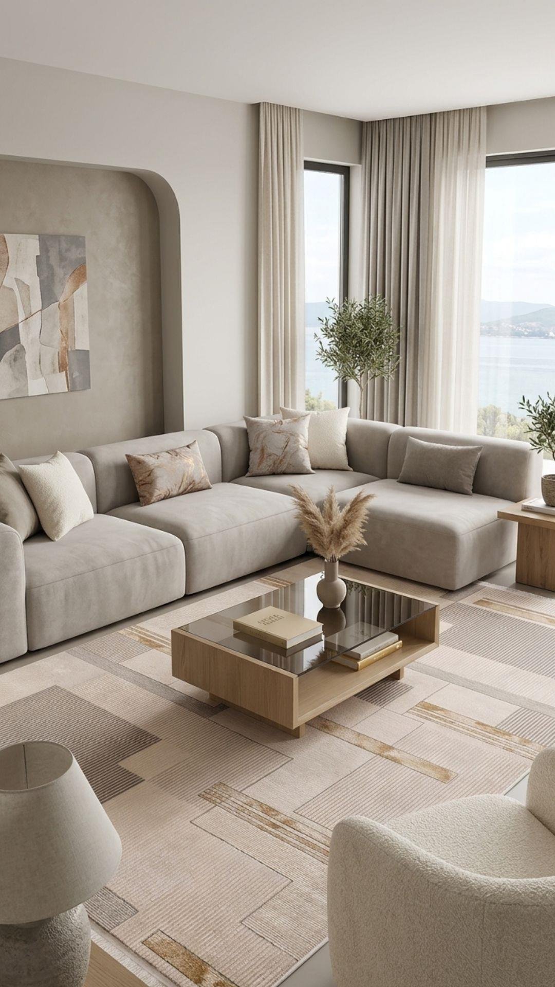 By Özer Halı Gold Renk Geometrik Şekilli Modern Nexus J'adore 04714A Salon Halısı