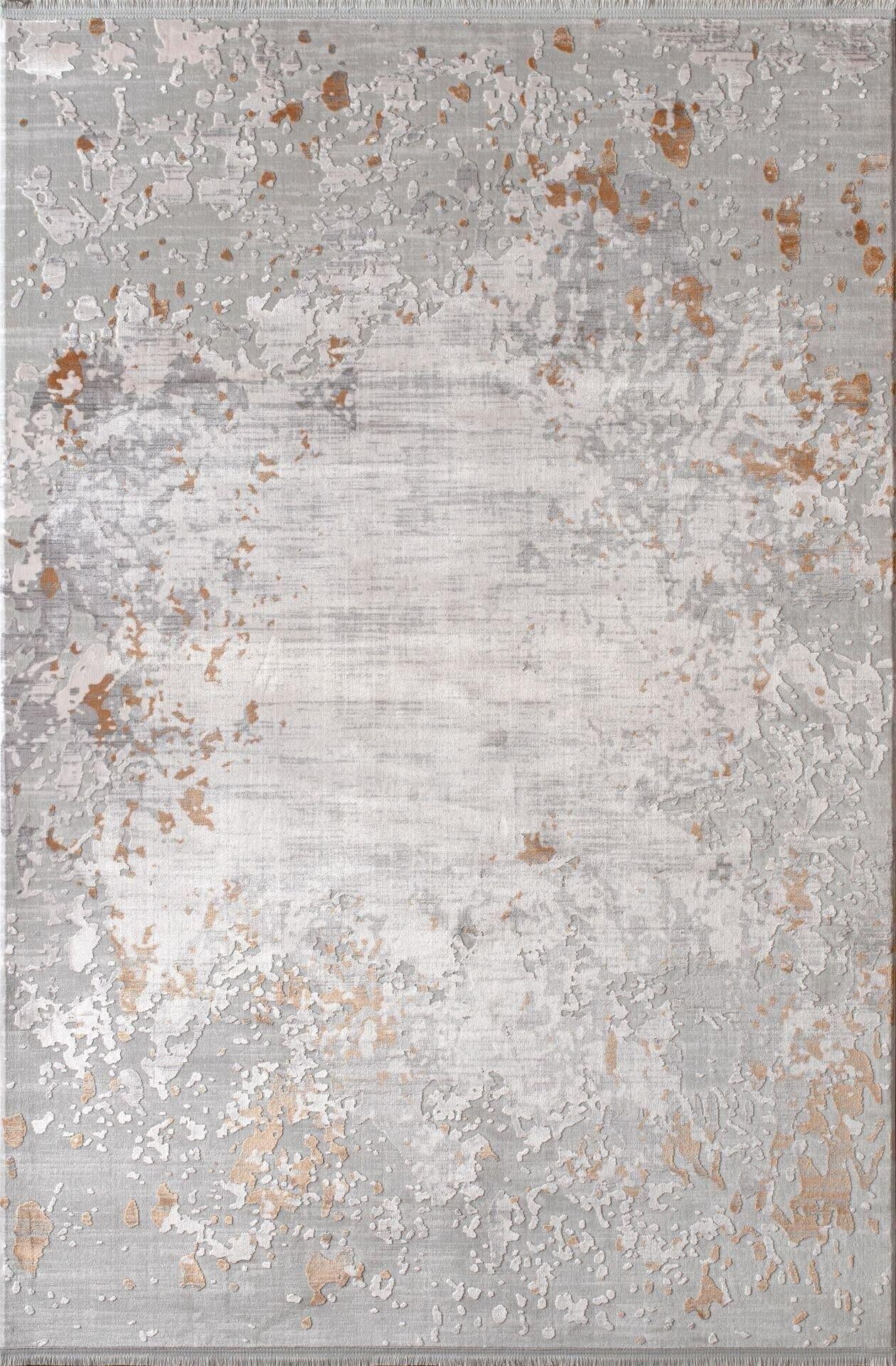 By Özer Halı Gri Gold Renk Desenli Modern Stil Artemis Halı Emma 09770C Salon Halısı