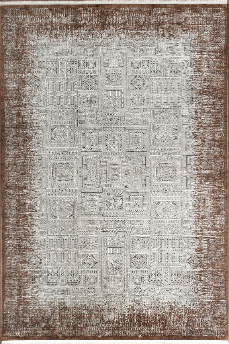 By Özer Halı Gri Kahve Renk Modern Stil Royal Halı Bearny TD02A Salon Halısı