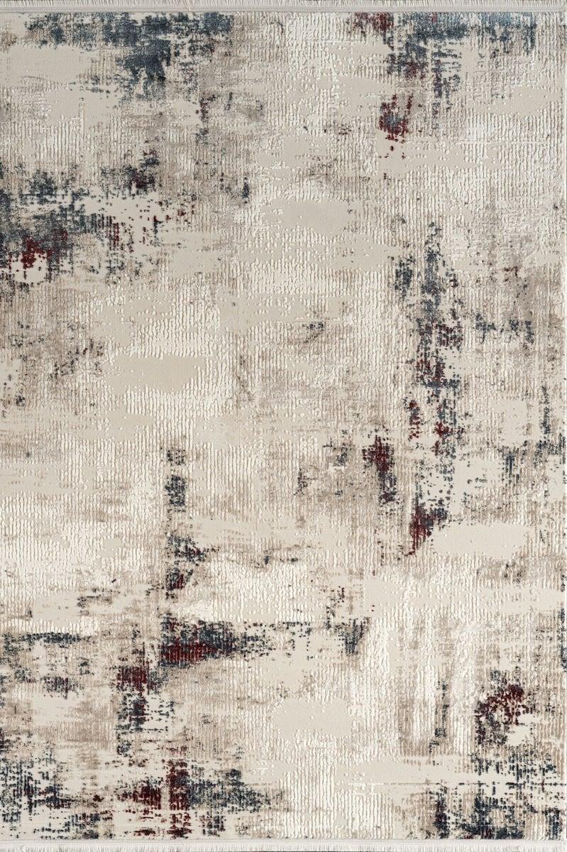 By Özer Halı Gri Kırmızı Renk Akrilik İplik Modern Stil Kim Royal KC05A Salon Halısı