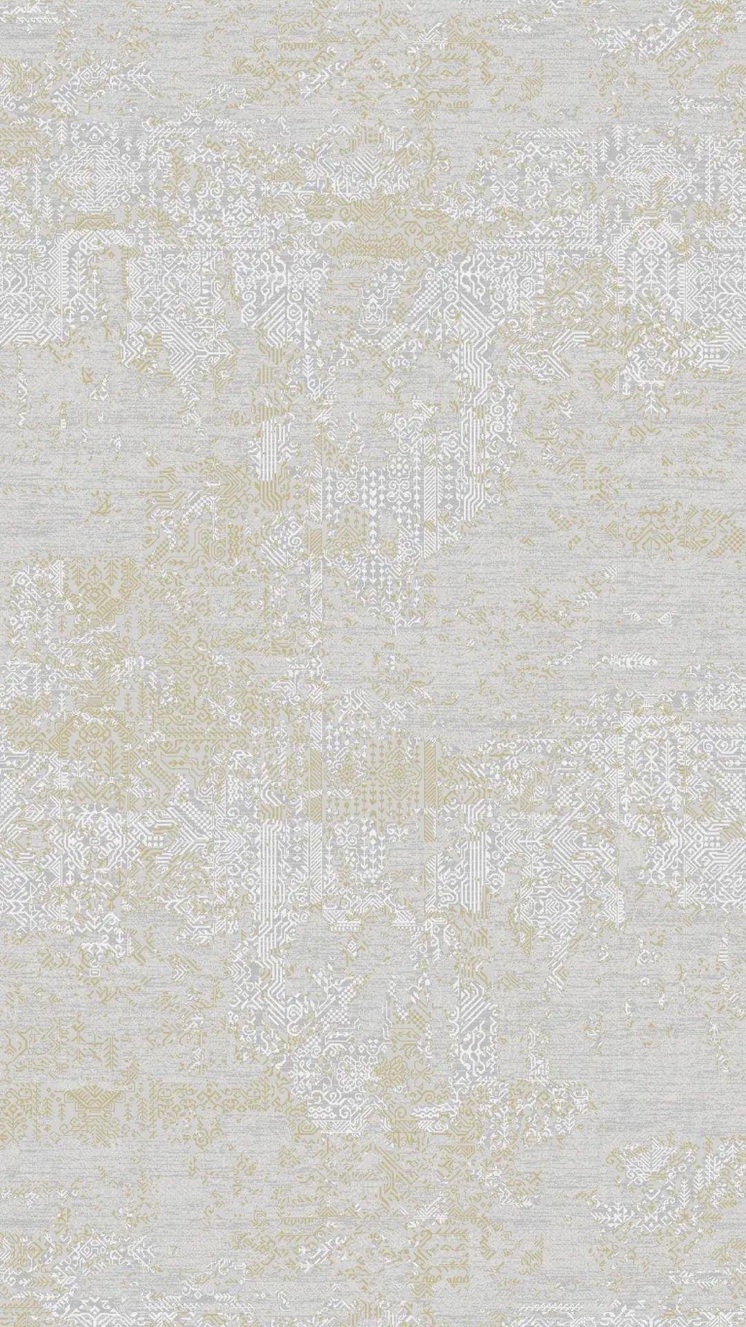 By Özer Halı Gri Renk Gold Desenli Modern Stil Majolika Halı Lade LD22A Salon Halısı