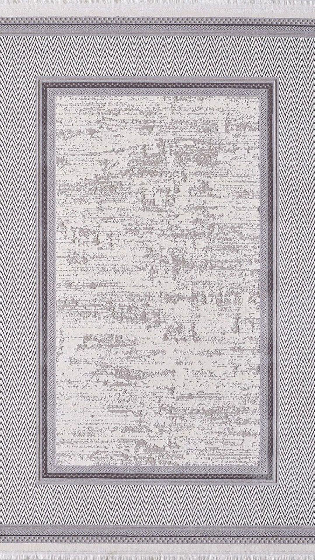 By Özer Halı Gri Renk Kahve Bordürlü Modern Stil Artemis Halı Murano 9165B Salon Halısı