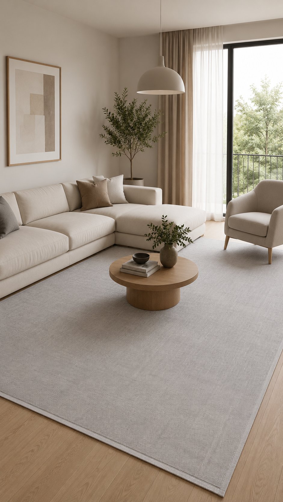 By Özer Halı Gri Renk Modern Tasarım Koza Halı Rust A1232D Salon Halısı