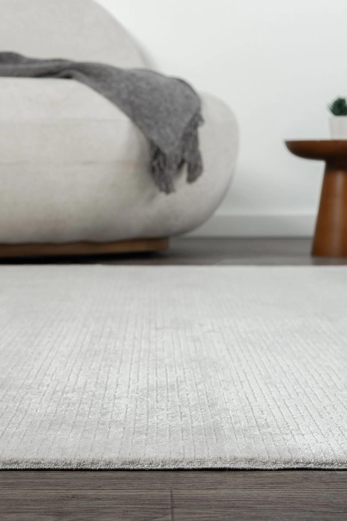 By Özer Halı Gri Renk Sade Modern Stil Koza Halı Lara A0245B Salon Halısı