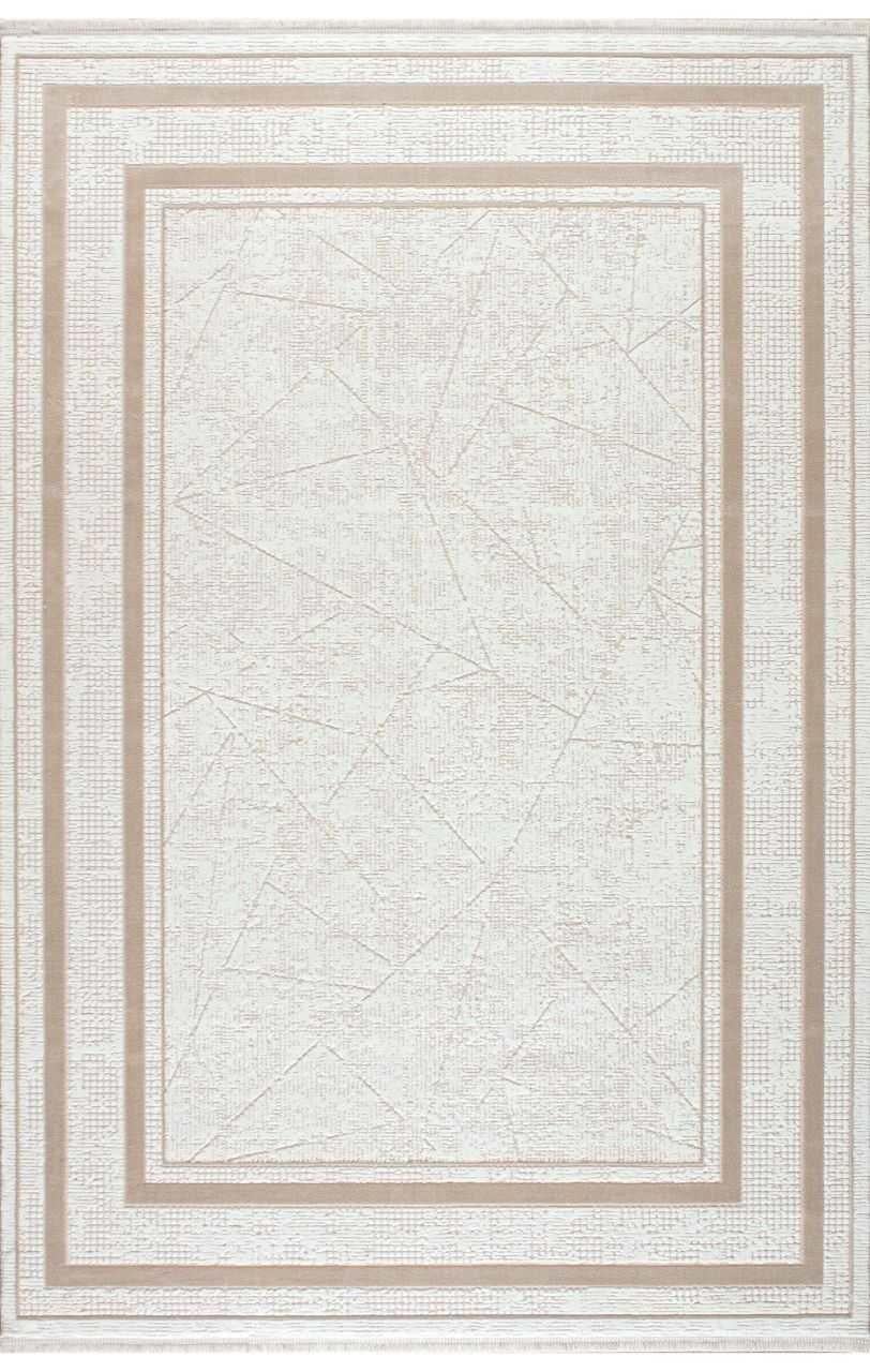 By Özer Halı Kemik Bej Renk Bordürlü Modern Stil Artemis Halı Murano 2990C Salon Halısı